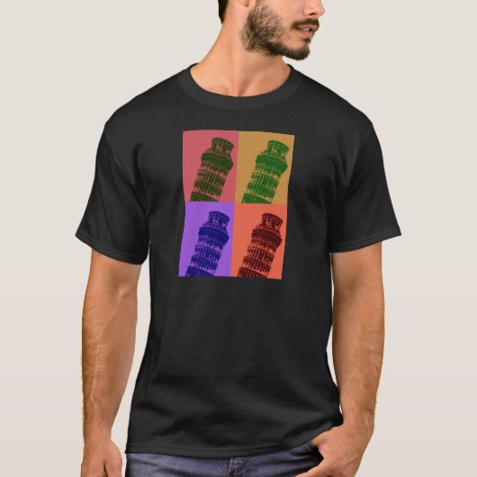 ピサアートの傾いたポップ・アートの塔 Tシャツ (正面)