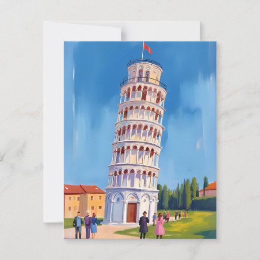 ピサイタリアのカードの傾絵を描いた塔 (正面)