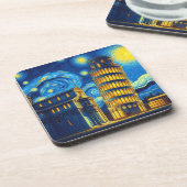 ピサイタリアの星空の夜の傾いた塔 コースター (左側)