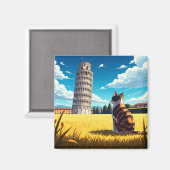 ピサイタリアの猫 マグネット (正面/裏面)