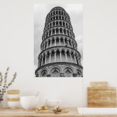 ピサイタリアの黒白の斜塔 ポスター (キッチン)