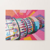 ピサイタリアアートの傾いたカラフル塔ポップ・アートの ジグソーパズル (横)