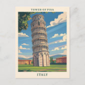 ピサイタリアアートエレガントヴィンテージ旅行の塔 ポストカード (正面)