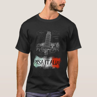ピサイタリアイタリアン国旗のホリデーイタリアスーベニアピ Tシャツ