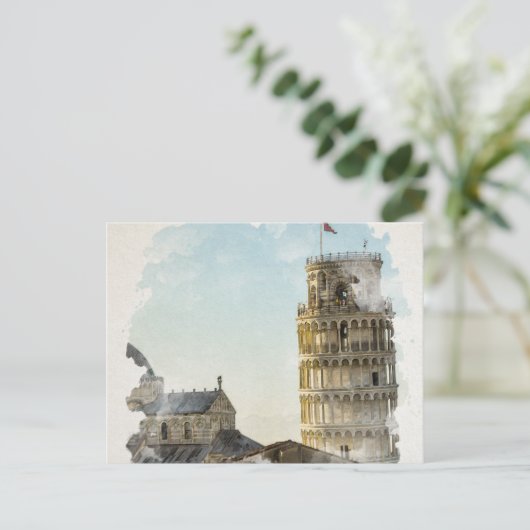 ピサイタリアウォーターカラーアート ポストカード (スタンド正面)