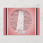 ピサイタリアピンク旅行の傾いた塔 ポストカード (正面)