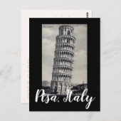 ピサイタリアポストカード、ヴィンテージイタリアンブラック&ホワイト ポストカード (正面/裏面)
