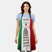 ピサイタリアンの国旗と塔 エプロン (着用した状態)