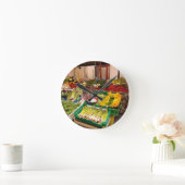 ピサイタリアンの果物とベグ市場の屋台 ラウンド壁時計 (ホーム)