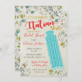 ピサイタリアンブライダルシャワー招待状塔 招待状 (正面/裏面)