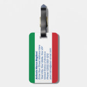 ピサイタリアンラゲッジタグの旗と塔 ラゲッジタグ (裏面縦)