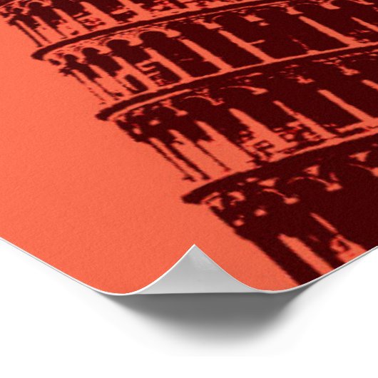 ピサポップ・アートのイタリア旅行ポスターのアートリーニングタワー ポスター (角)