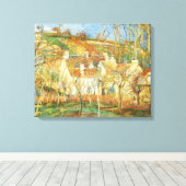 ピサロの『村の角、冬の赤い屋根』 キャンバスプリント (インサイチュ (ウッドフロア))