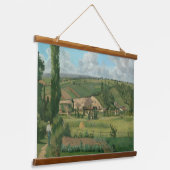 ピサローランドスケープレパティスフェスティブアートウッドウォール 吊り下げ型タペストリー (傾斜あり)