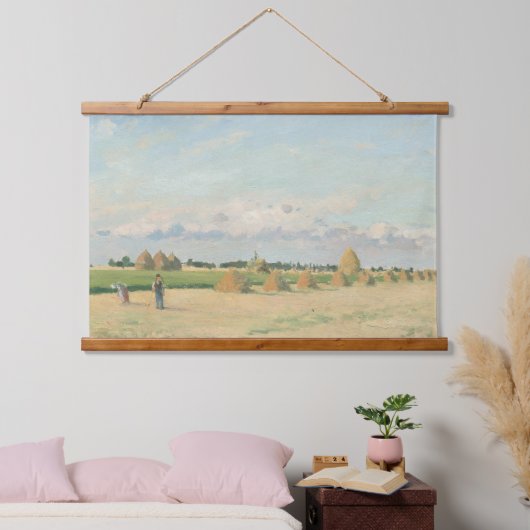 ピサローランドスケープIle De Franceアートウッドウォール 吊り下げ型タペストリー (寝室)