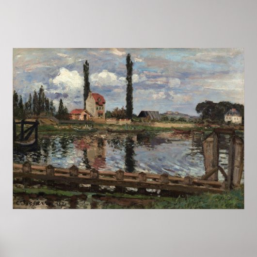 ピサロ – オボードラセーヌアポートマーリー1871 ポスター (正面)