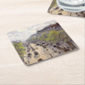 ピサロ – ブールバードモンマルトル春 スクエアペーパーコースター (アングル)