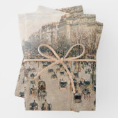 ピサロ – ブールバードモンマルトル、アフタヌーンサン ラッピングペーパーシート (インサイチュ)