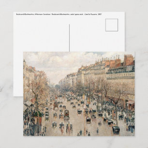 ピサロ - モンマルトルの大通り、午後の陽光 ポストカード