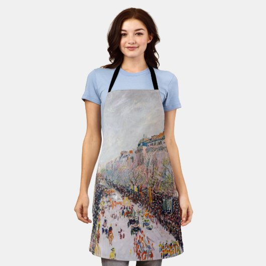 ピサロ – モンマルトル，マルディグラスオンザブールバード エプロン (着用した状態)
