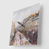 ピサロ – モンマルトル,マルディグラスオンザブールバード スクエア壁時計 (傾斜)