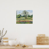 ピサロ – 馬の曇りの天気の草原 ポスター (キッチン)