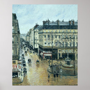 ピサロ – Rue Saint-Honoreアフタヌーンレインエフェクト ポスター