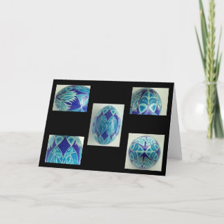 ピサンカ卵グリーティングカー空白のド-内部 シーズンカード