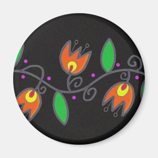 ピサンカ記号：つる植物 マグネット (正面)