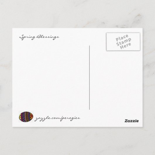 ピサンキと鶏のウクライナ民俗芸術 ポストカード (裏面)