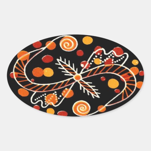 ピサンキーウクライナイースターエッグ 楕円形シール (正面)