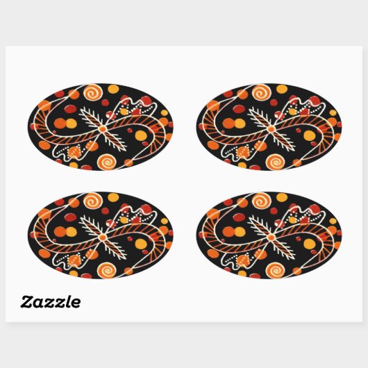 ピサンキーウクライナイースターエッグ 楕円形シール (シート)