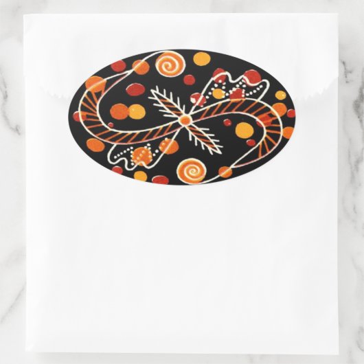 ピサンキーウクライナイースターエッグ 楕円形シール (バッグ)