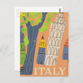 ピサヴィンテージ旅行ポスターの傾いた塔 ポストカード (正面/裏面)