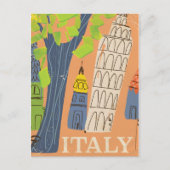 ピサヴィンテージ旅行ポスターの傾いた塔 ポストカード (正面)