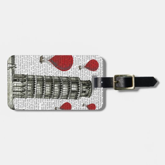 ピサ塔と赤熱気球 ラゲッジタグ (正面横)