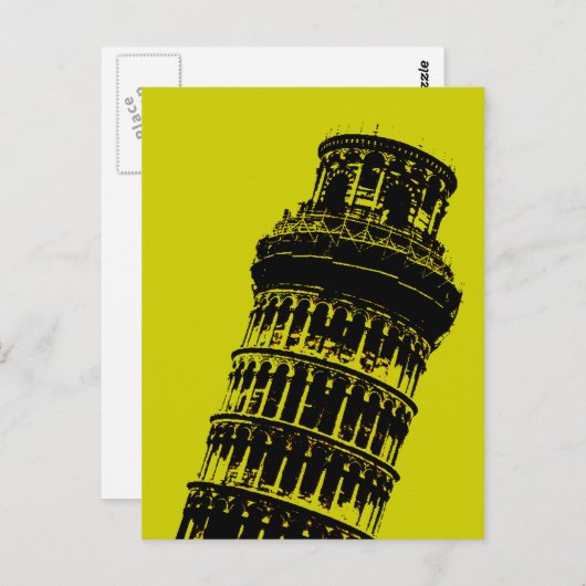 ピサ絵はがきポップ・アートのの斜塔 ポストカード (正面/裏面)