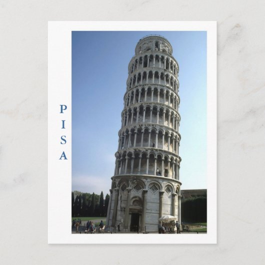 "ピサ、イタリアのタワー"の郵便はがき ポストカード (正面)