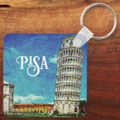 ピサ・イタリア絵を描ヨーロッカラフルパ キーホルダー (裏面)