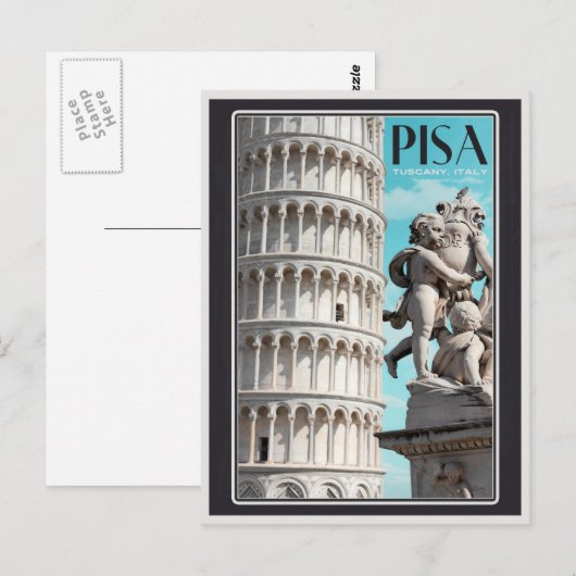 ピサ – 傾いた塔 ポストカード (正面/裏面)