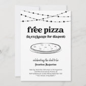 ピザおむつパーティー 面白いパパシャワーの招待状 招待状 (正面)