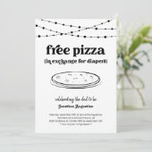 ピザおむつパーティー 面白いパパシャワーの招待状 招待状 (スタンド正面)