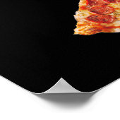 ピザおもしろいに乗った猫宇宙 ポスター (角)