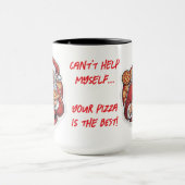 ピザおもしろいクリスマスマグ編集可能 マグカップ (中央)