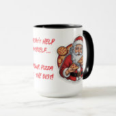 ピザおもしろいクリスマスマグ編集可能 マグカップ (正面右)