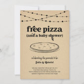 ピザおもしろいテーマカップルのベビーシャワー招待状 招待状 (正面)