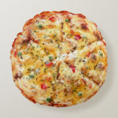 ピザおもしろいデザイン ラウンドクッション (正面)