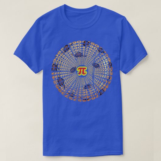 ピザおもしろいパイ日付3 Tシャツ (デザイン正面)