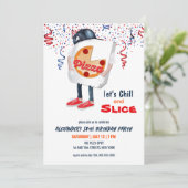 ピザおもしろいパーティの招待状 招待状 (スタンド正面)