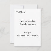 ピザおもしろいパーティの招待状 招待状 (裏面)